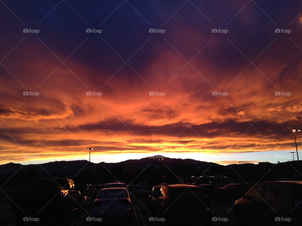Fall sunset. Fall sunset Colorado Springs 