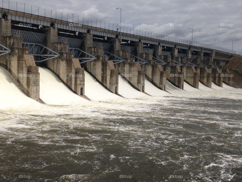 Flood zone. Water being released from Lavon dam