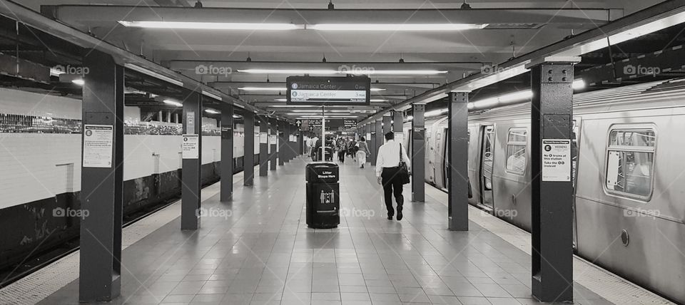 Empty subway station at NYC