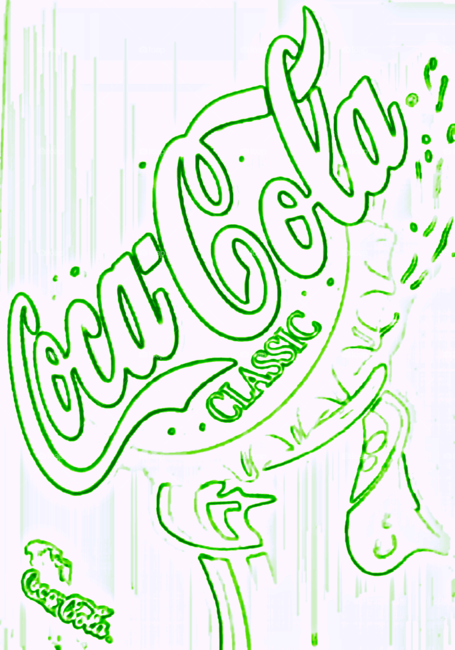Coca-Cola written in green