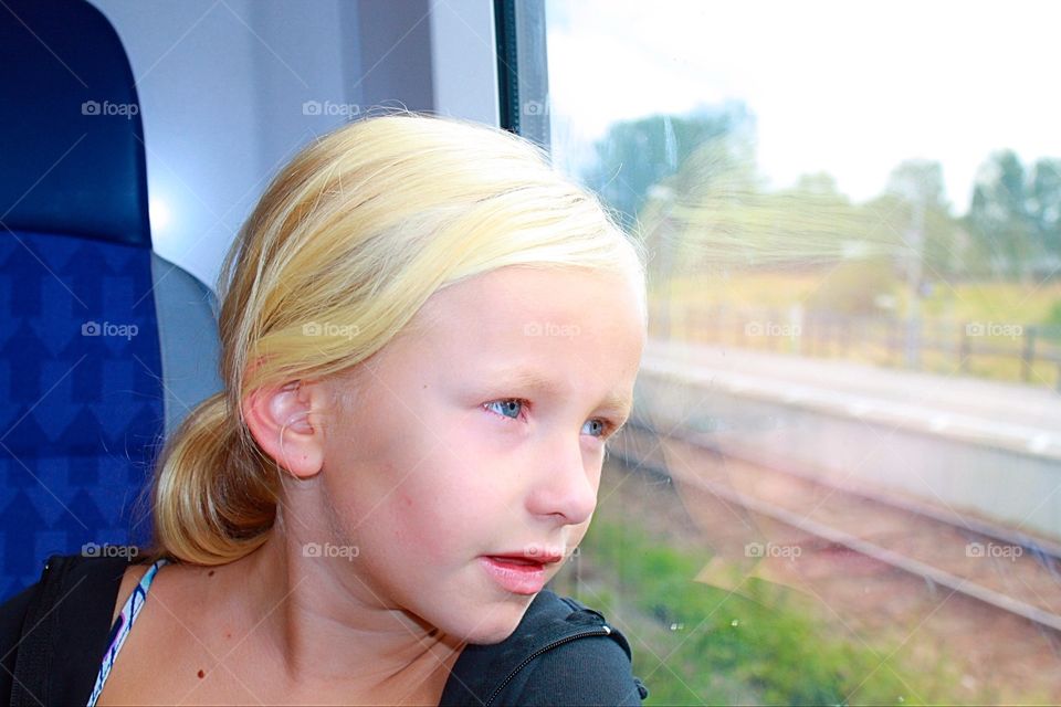 Girl. On the train