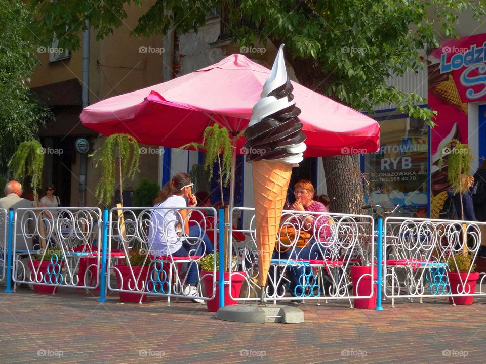 colorful ice cream parlor