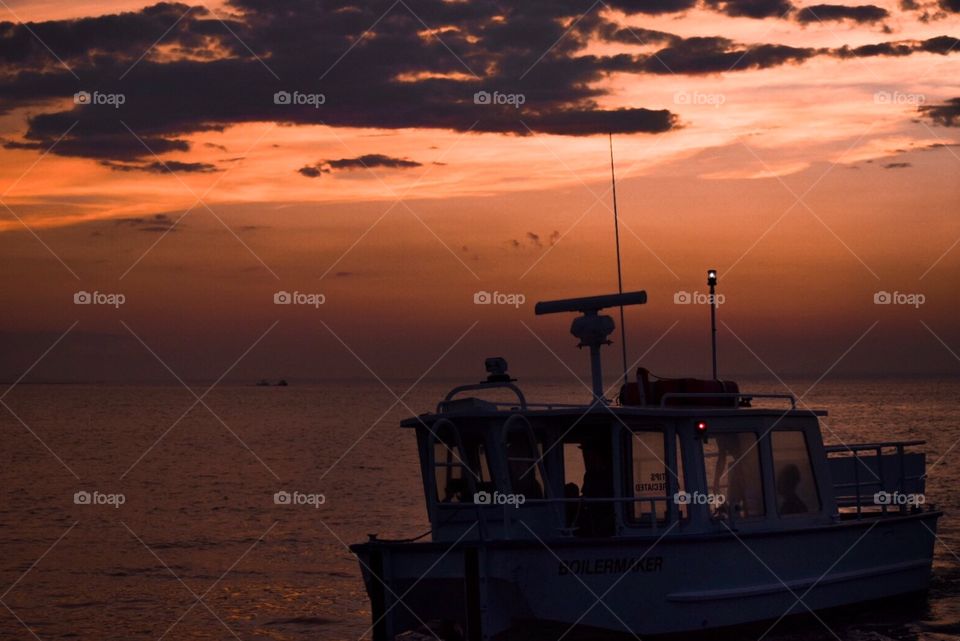 Boat and sunset