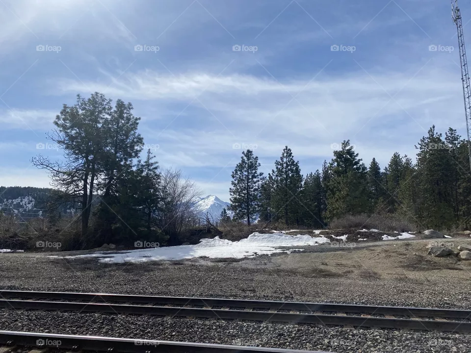 Leavenworth, WA Mountain View by the railroad.