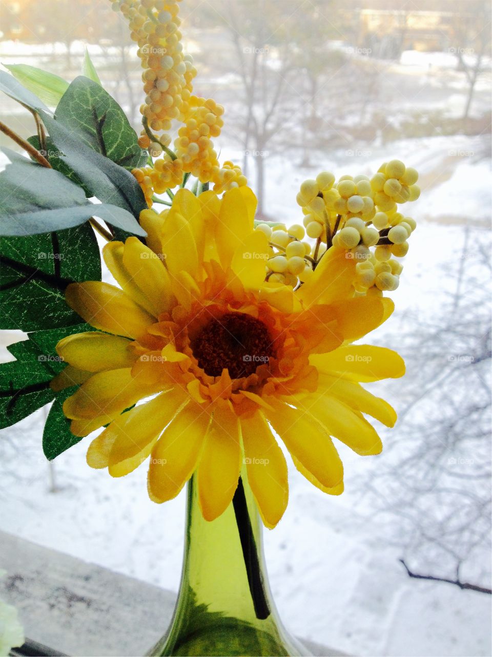 Flowers. Winter. Yellow 