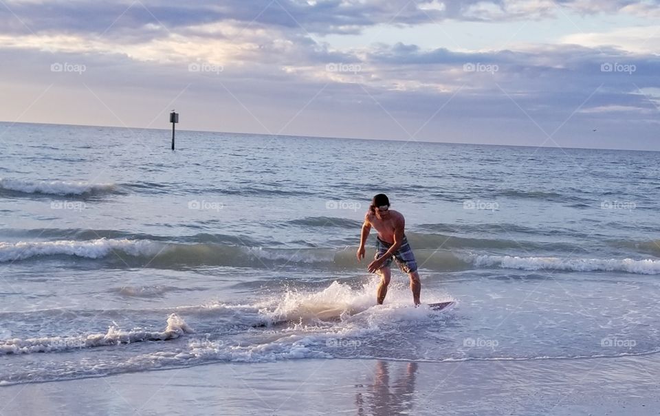 Wakeboarding at the beach