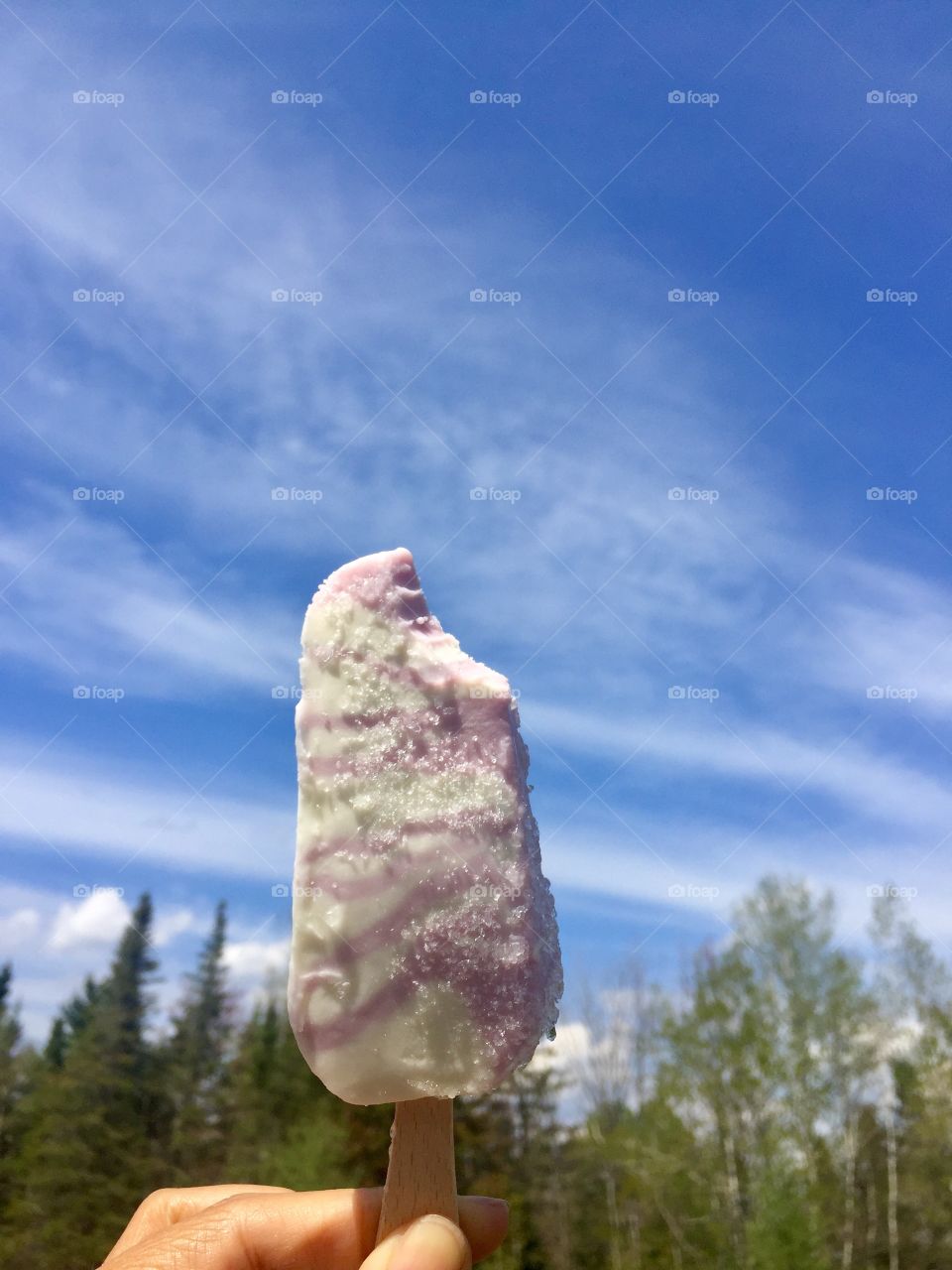 Hello summer, ice-cream in a hot day