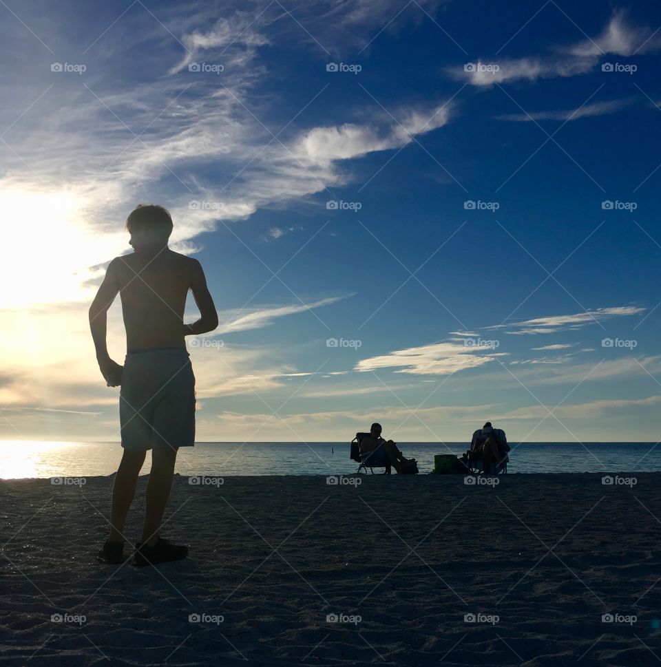 Sun down at the beach...