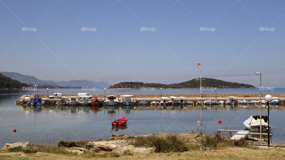 Greece Chalkida fishing boats port. Greece Chalkida Fishing boats port