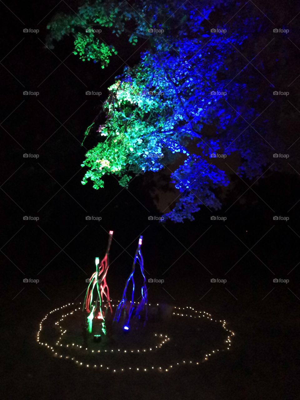 These sculptures are called "The Wood". Created in imitation wood, they fill the forest of pralormo castle with light and sounds, interactive to the touch, creatures that seem to come out of a fairy tale