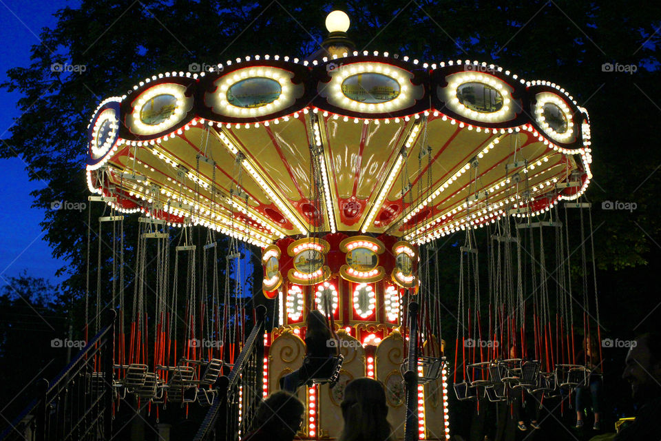 Amusement park, carousel, swing