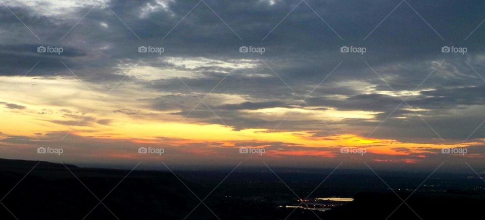 Early Sunrsie. Photo of the sun rising over Golden, Colorado as seen from atop Lookout Mountain.