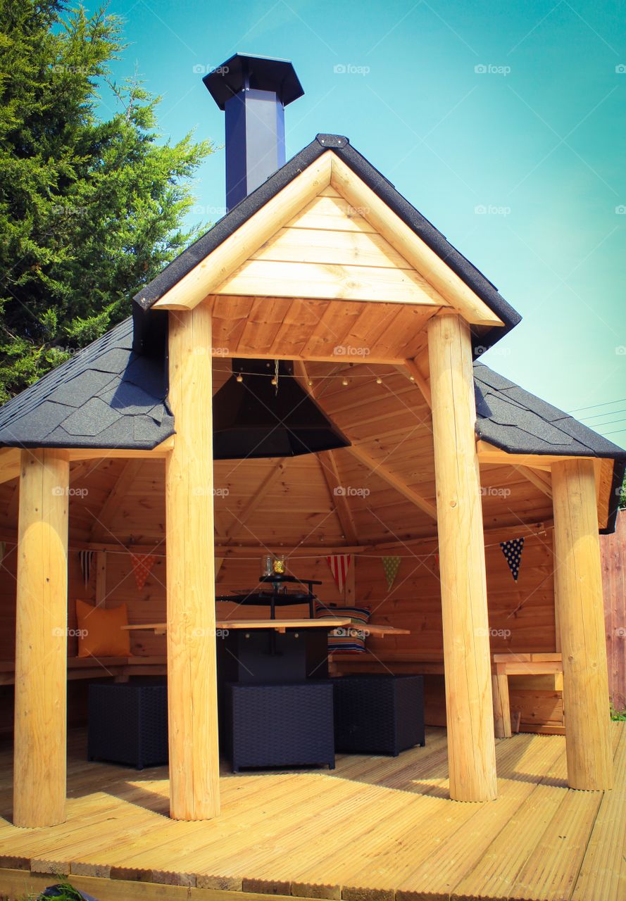 Wooden BBQ lodge 