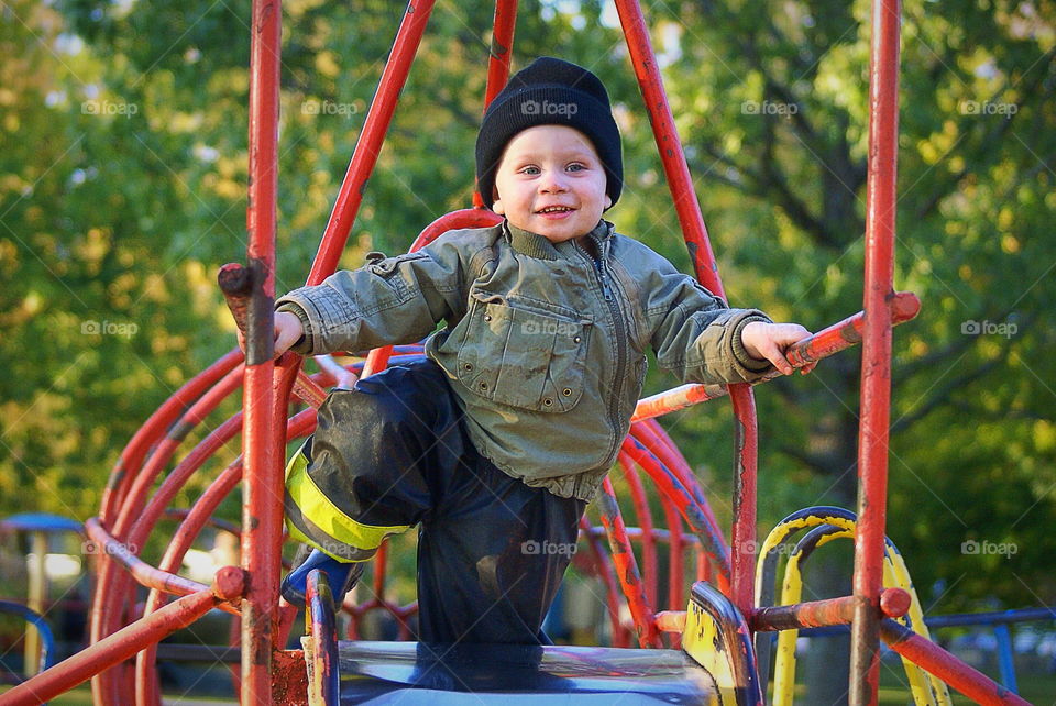 Happy toddler at the playground