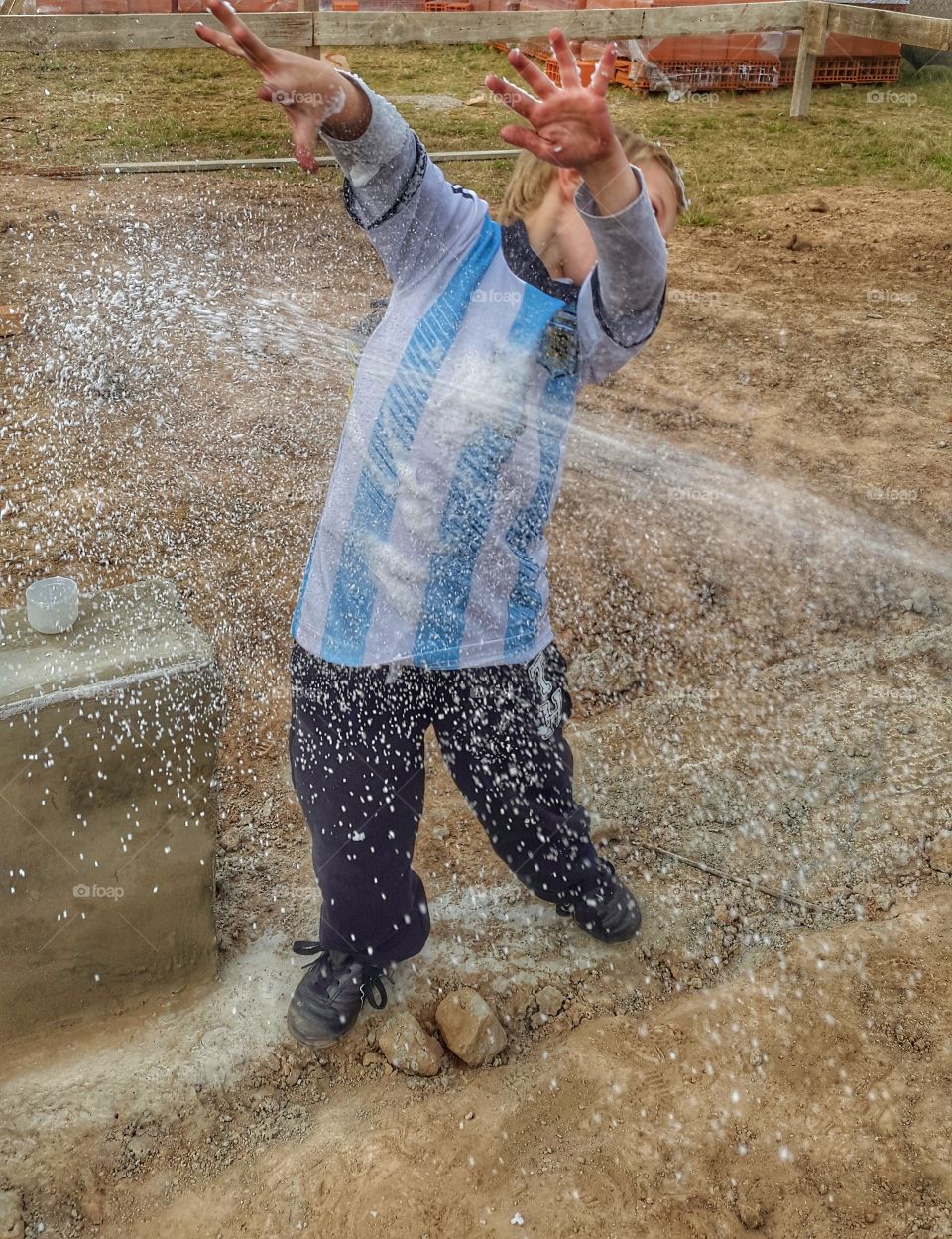 kid playing. playing With foam