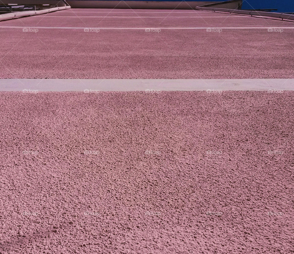 close up of pink building wall view from below