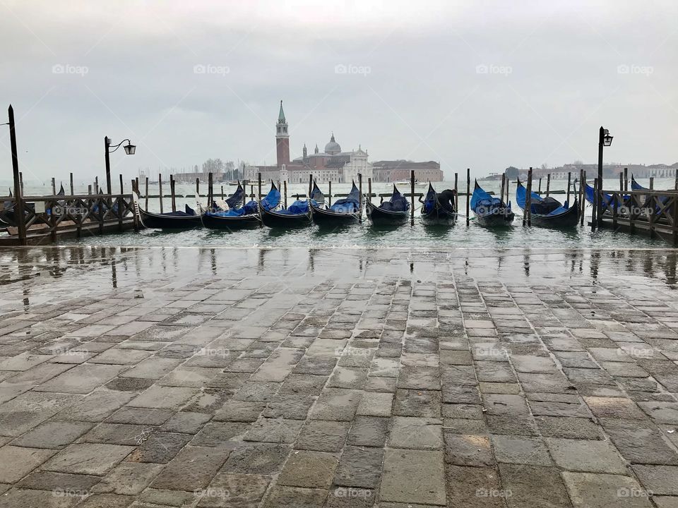 High tide in Venice Italy 