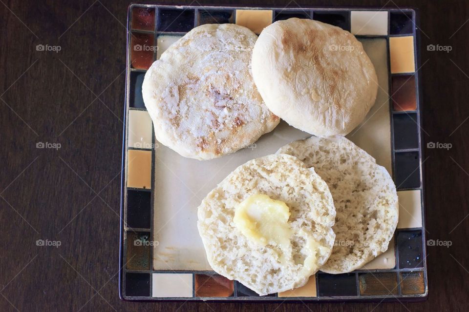 Homemade English muffin