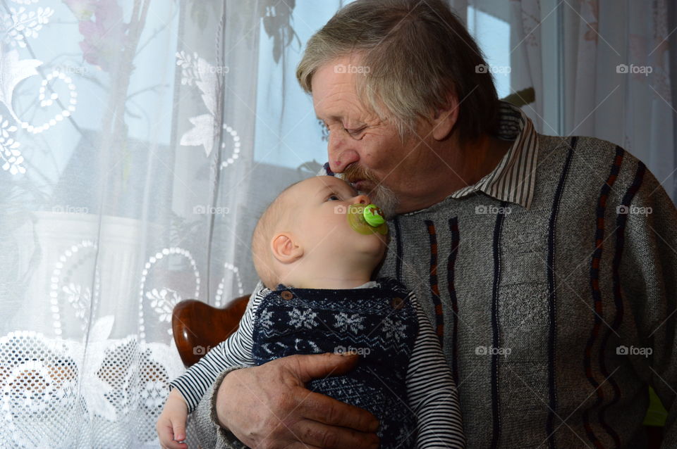 Boy with grandfather