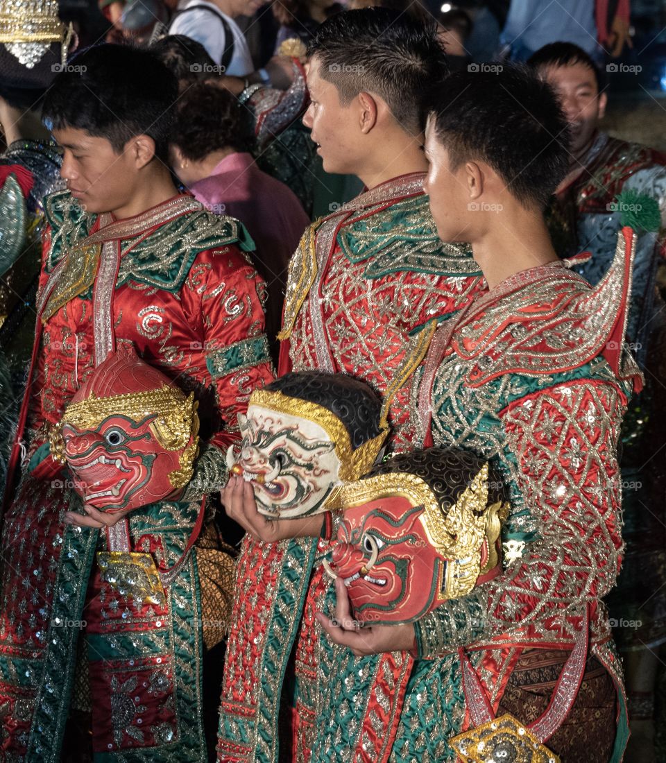 Chiang Rai/Thailand-February 16 2019: Outdoor pantomime performances