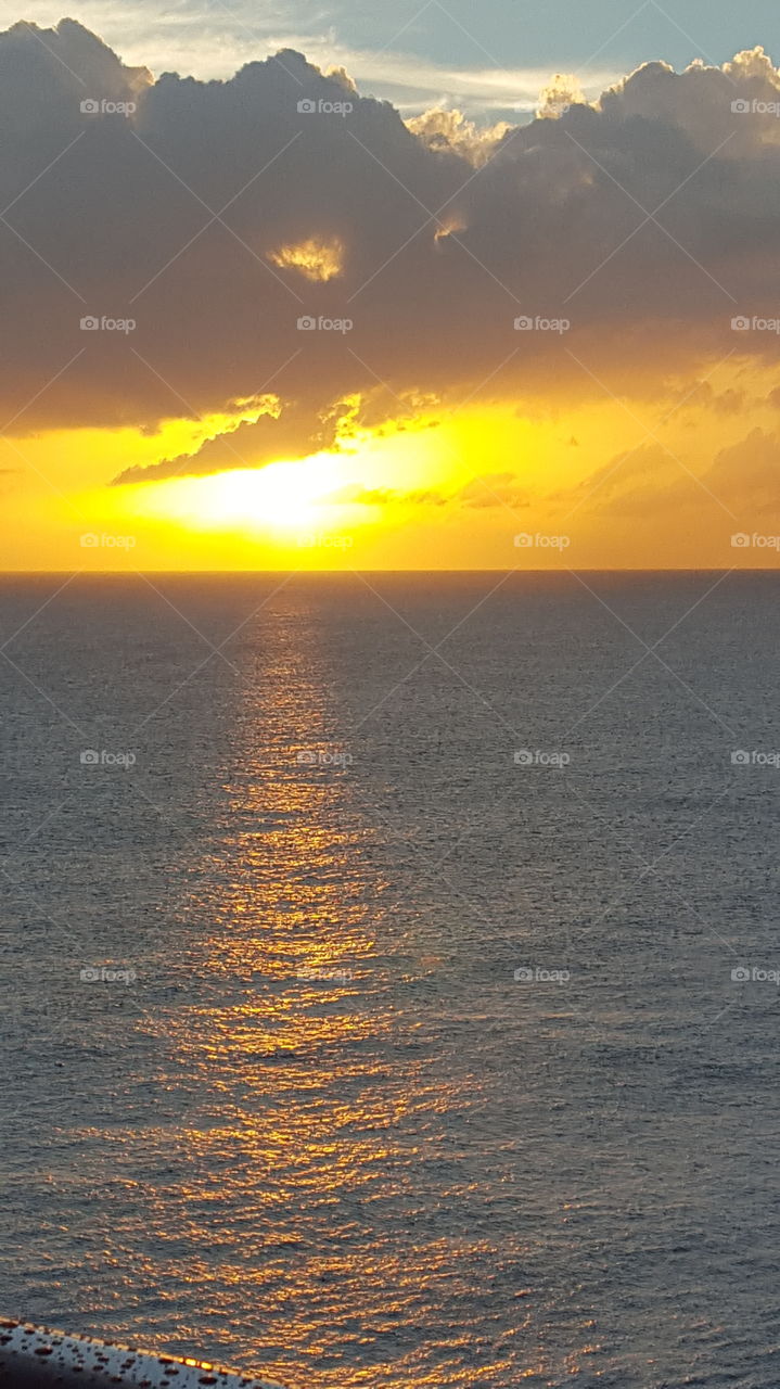 Sunset on open water