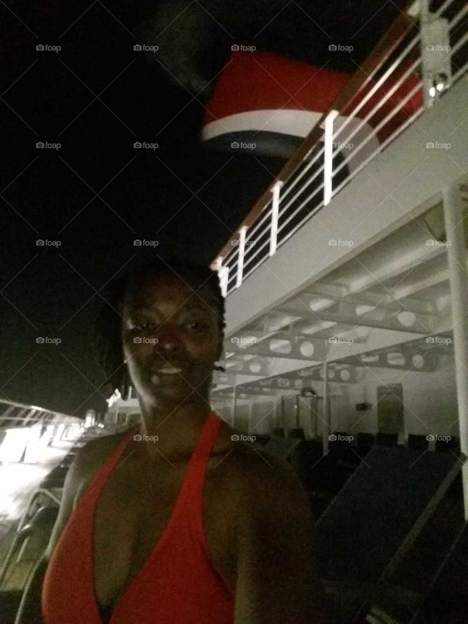nitelife on the deck of a carnival Cruise ship