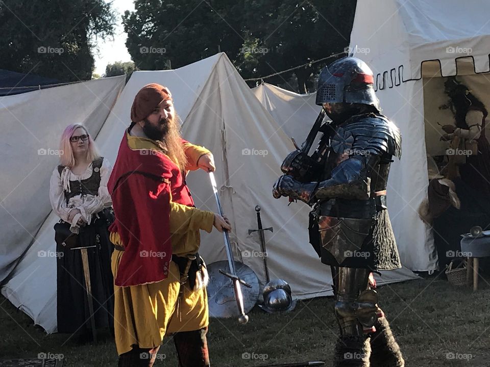 Sword arts demonstration at the Kearney Park Renaissance Faire.