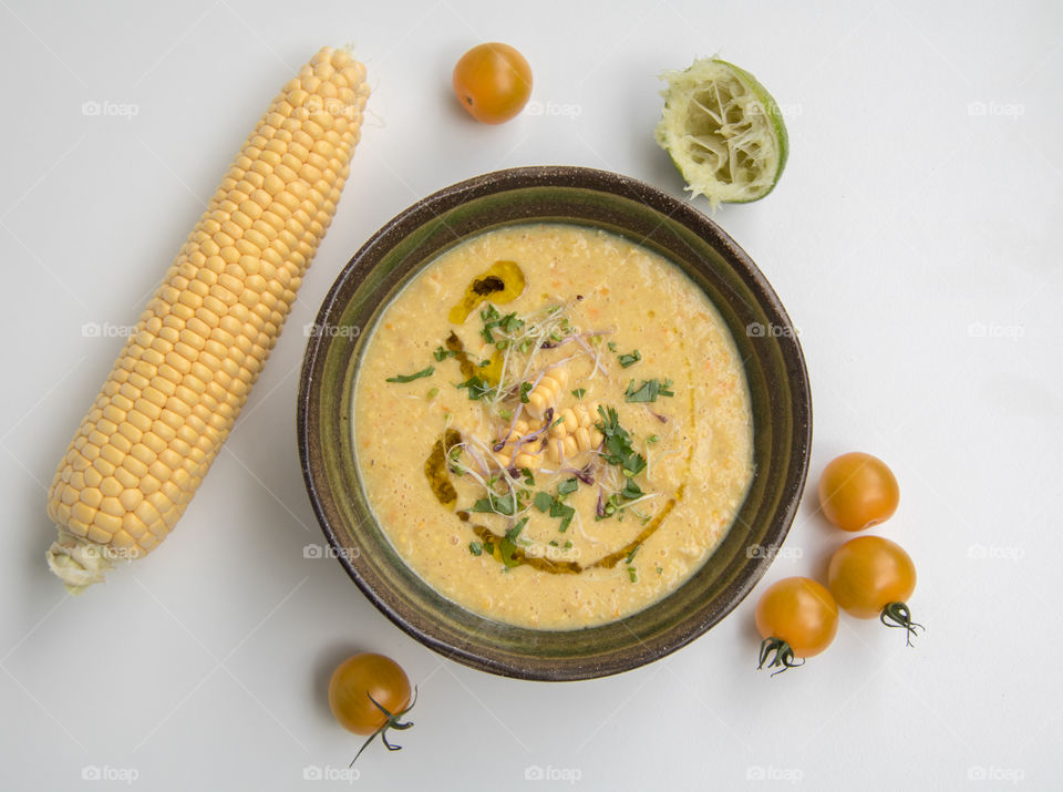 Corn gazpacho homemade 