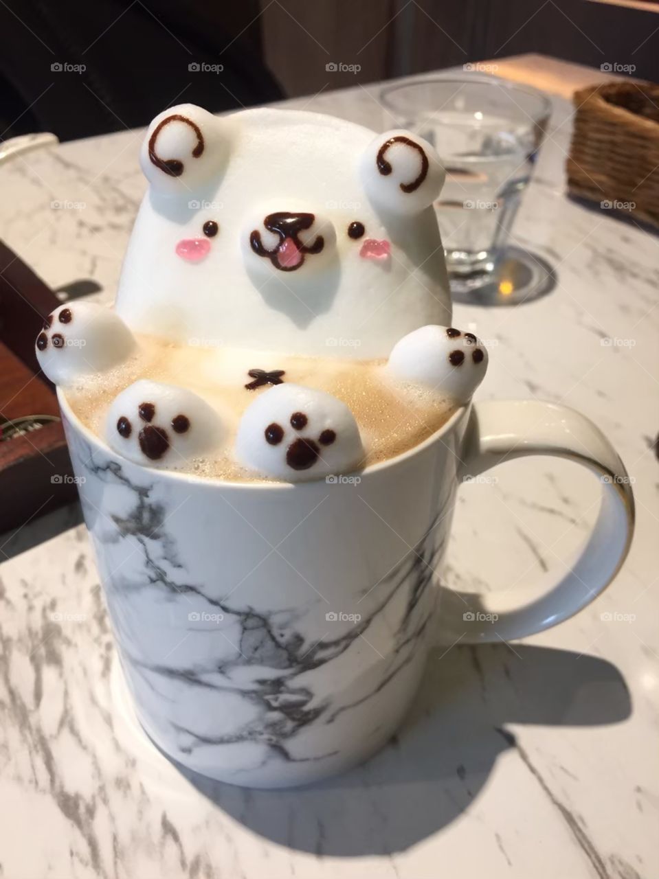 Latte art of bear