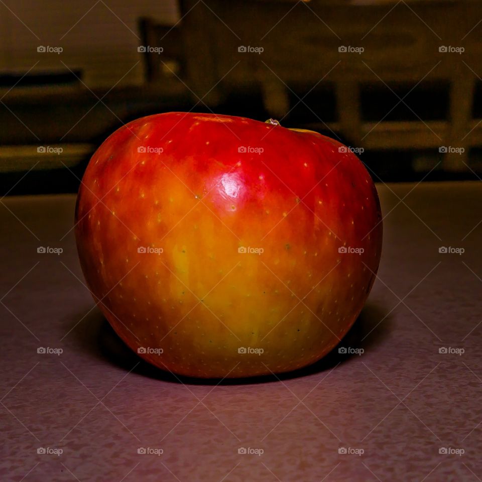 Macro photo of an Apple 