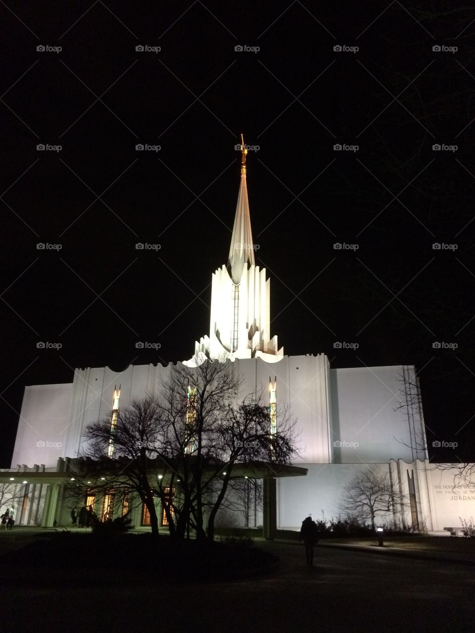 lds temple. Beautiful night shot of an lds temple