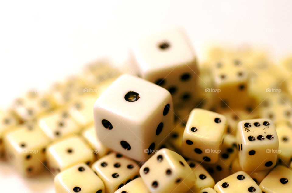 Close-Up of Dice of Various Sizes