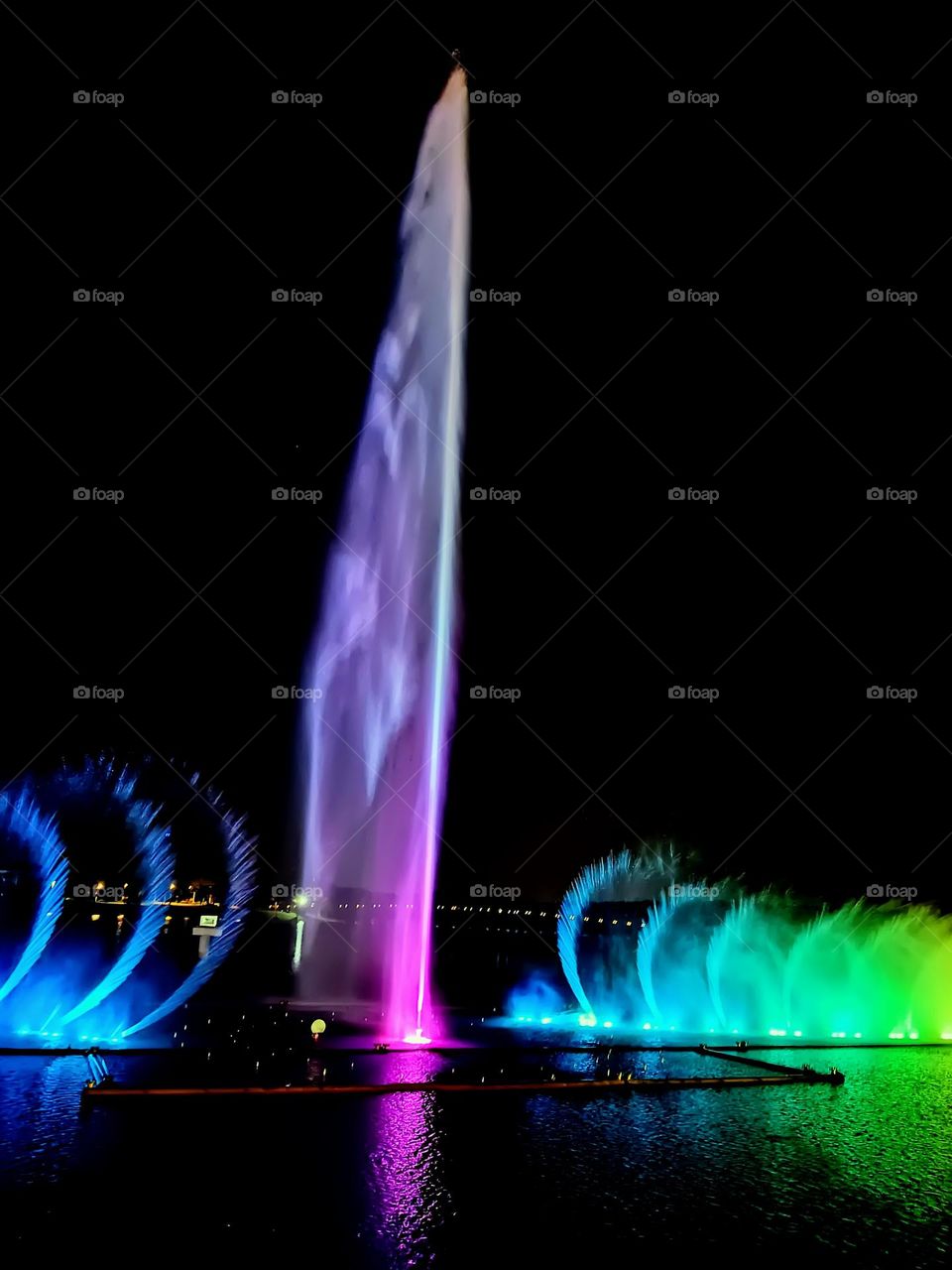 Colors explosion of the musical dancing fountain.