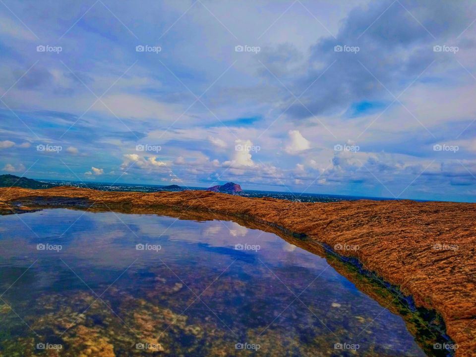 Open sky reflection in water 