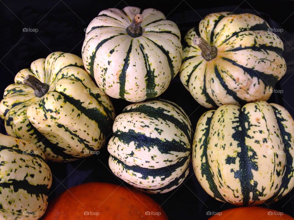 Delicious colorful squash and gourds at the market.