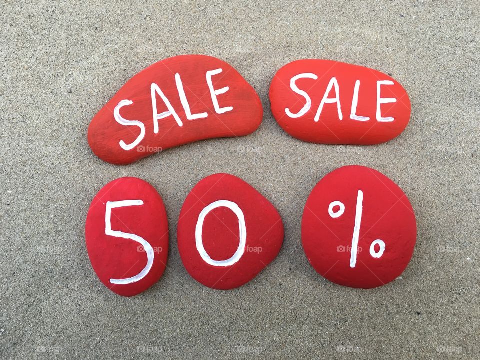 Double sale 50% discount on stones 