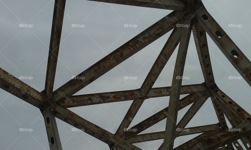 geometric. rusty old bridge