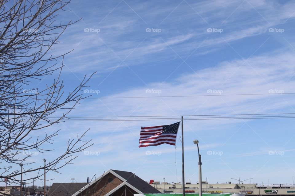 Flag on a windy day