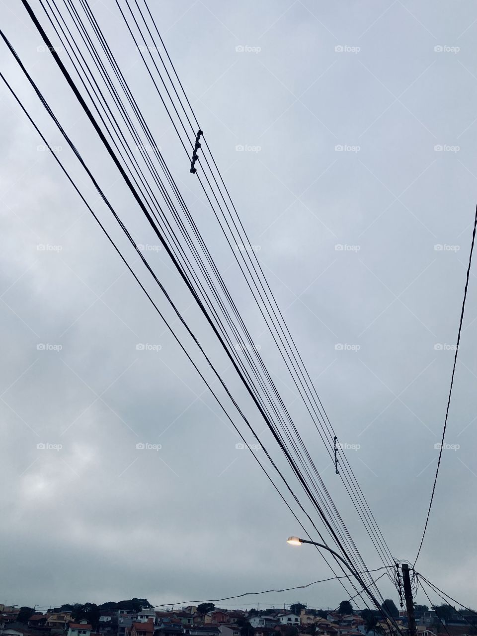 I go along the roads, and on them various observations: for example, a tangle of wires breaking the cloudy horizon. / Pelas estradas afora eu vou, e nelas observações diversas: por exemplo, um emaranhado de fios rompendo o horizonte nublado.