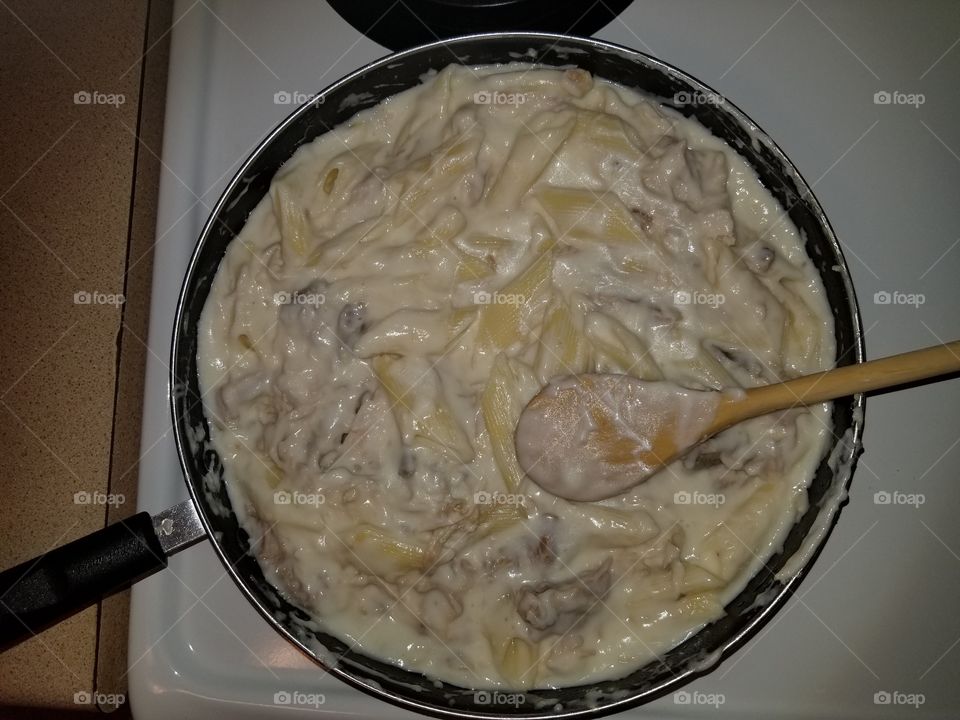 Tuna penne pasta casserole dish