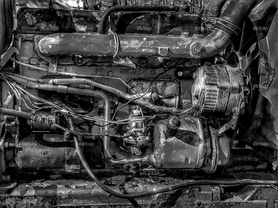Vintage tractor engine 