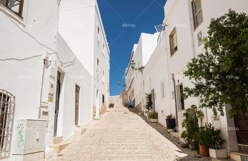 Typical street in Albufeira, Algarve, Portugal