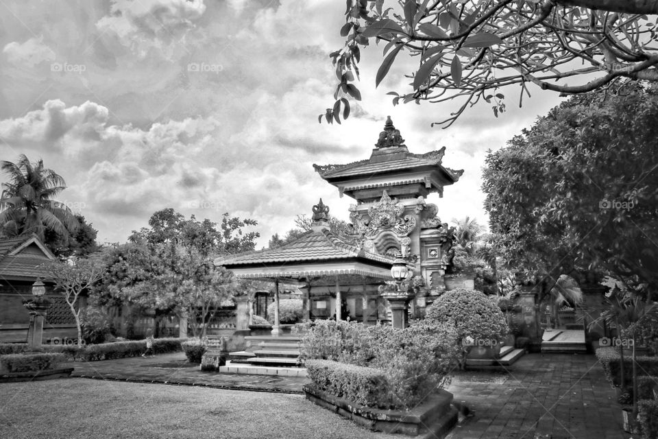 Bali cultural building of the front gate of the house