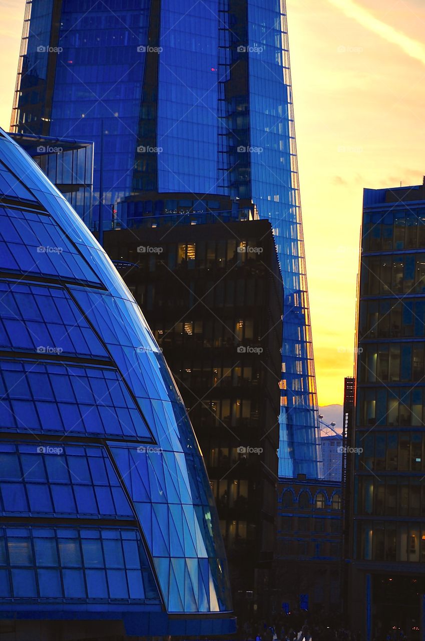 London skyline up close with Town Hall and The Shard 