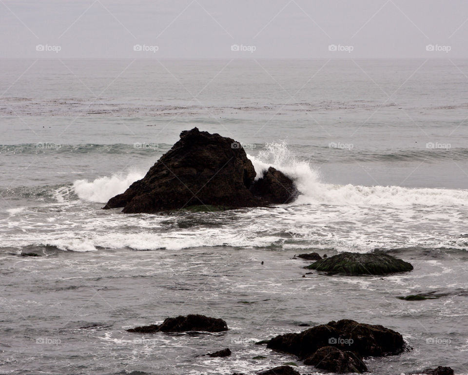 landscape ocean sea rocks by hollyau92