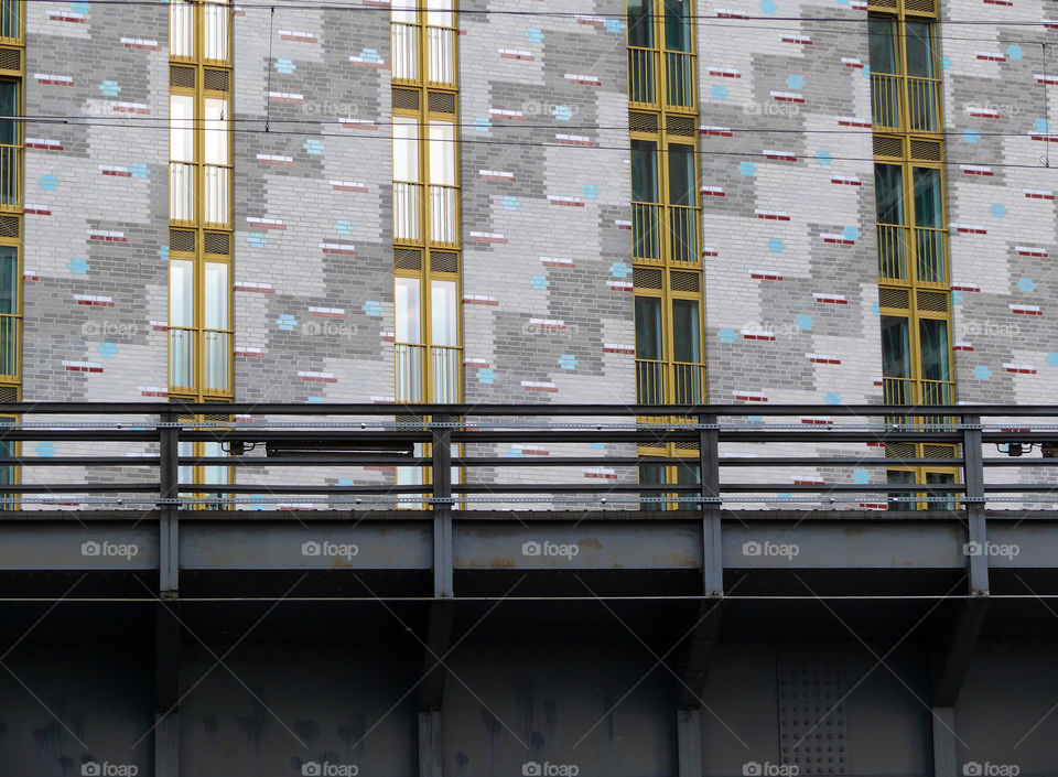 Full frame shot of grey coloured architecture in Berlin, Germany.