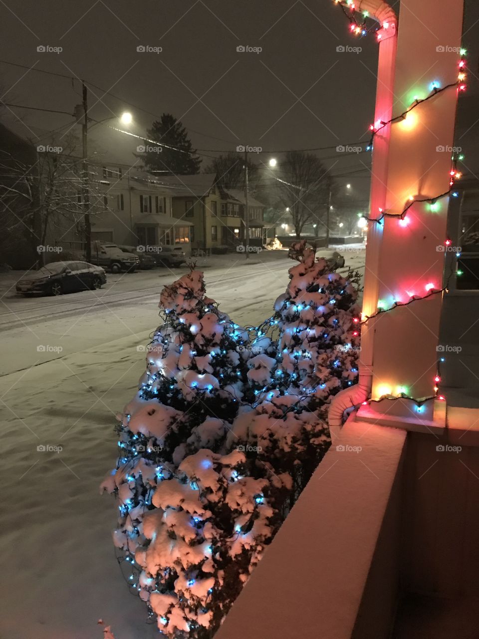 A white Christmas snow fall 