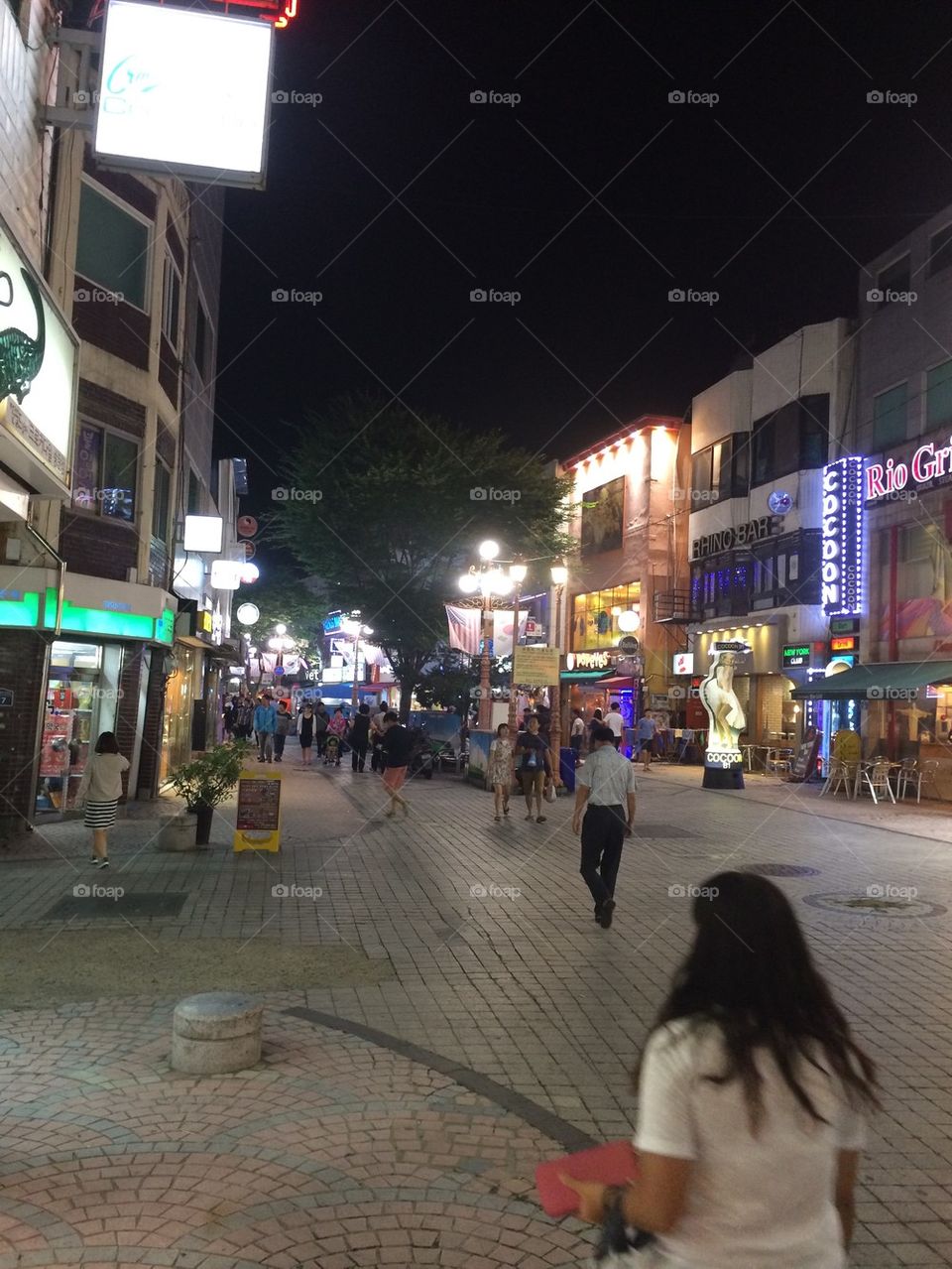 South korean night walk