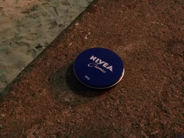 Nivea creme moments.  Sand.  Beach