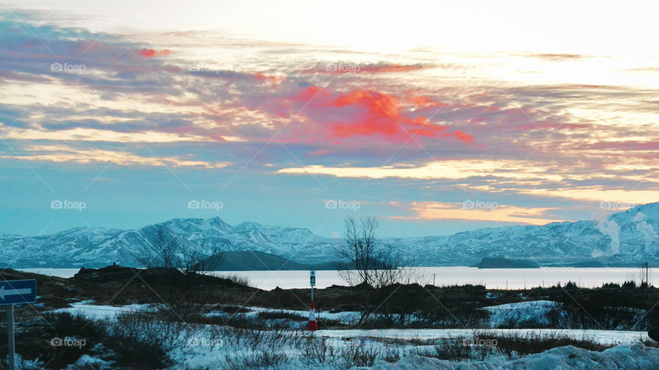 Snow, Sunset, Winter, Dawn, Nature